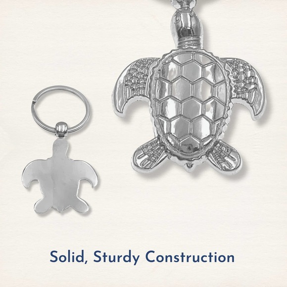 Evenchae Sea Turtle Pendant Keychain - 3”L, Silver - Arrives in Gift Bag - Picture 4 of 9